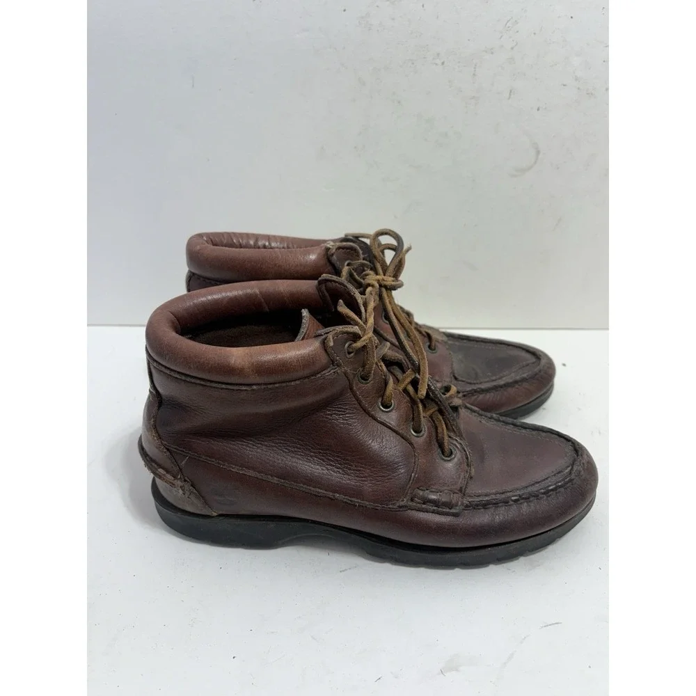 Timberland Women's Chukka‎ Moccasin Leather Brown Soft Sole Boots Sz 6.5 M